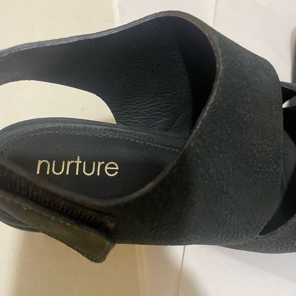 Nurture black leather strappy platform sandal size 6 Sairyn - Picture 4 of 6